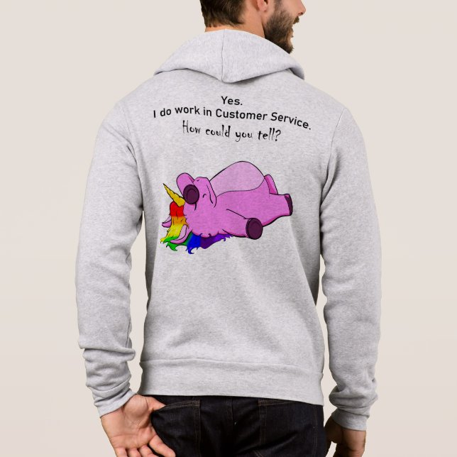 Kundenservice-Einhorn Hoodie (Rückseite)