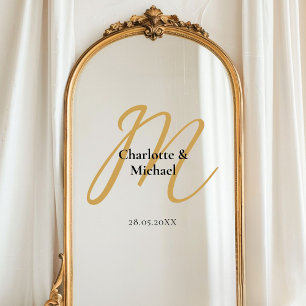 Kundenspezifisch, einfach, elegant, monogramm fensteraufkleber