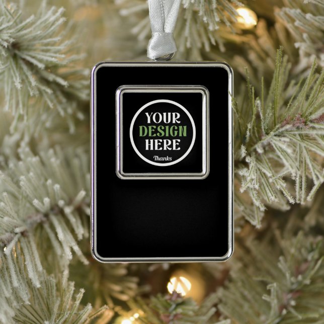 kundenspezifisch, einzigartig, elegant & minimalis Rahmen-Ornament silber (Baum)