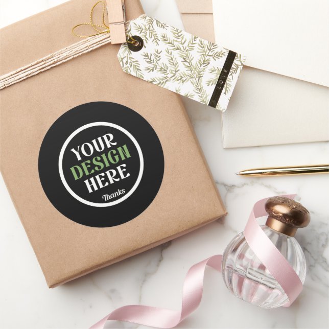 kundenspezifisch, einzigartig, elegant & minimalis runder aufkleber (Schenken)