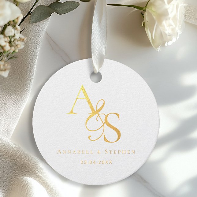 Kundenspezifisch, elegant, klassisch, Monogramm Geschenkanhänger (Customer Specific, Elegant, Classic, Monogram Foil Favor Tags)
