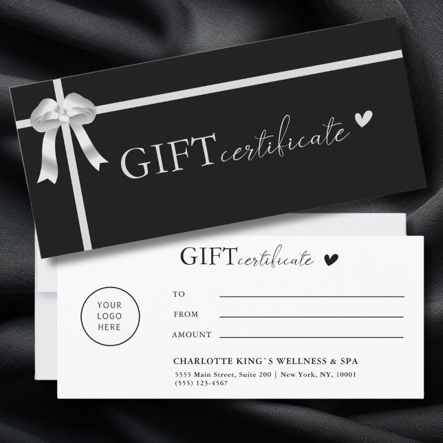 Kundenspezifisch, Logo, Geschenkgutachten (Customer specific, Logo, Ribbon, Business, Salon Gift Certificate)