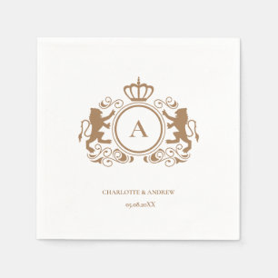 Kundenspezifisch Logo Monogramm Wappen Löwen      Serviette