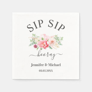 Kundenspezifisch "SIP SIP HOORAY" Blumen Serviette