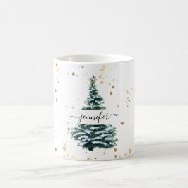 Kundenspezifisch winterliche Tannenbaum Kaffeetasse