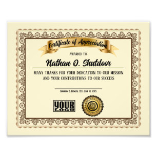 Kundenspezifische 20 Jahre Service-Auszeichnung fü Fotodruck