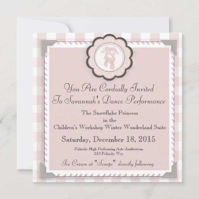 Kundenspezifische Ankündigung zur Performance von  (Vorderseite)