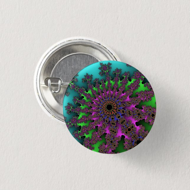 Kundenspezifische aquamarine lila button (Vorne & Hinten)