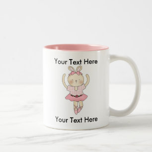 Kundenspezifische Ballerina-Häschen-Tasse - Zweifarbige Tasse