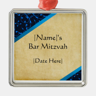 Kundenspezifische Bar Mitzvah Silbernes Ornament