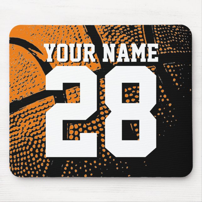 Kundenspezifische Basketballsportnummer und Name Mousepad (Vorne)
