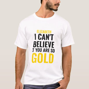Kundenspezifische Begrüßung von Gold und schwarzem T-Shirt
