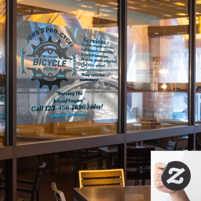 Kundenspezifische Berufliche Fahrradreparaturen Fensteraufkleber (Restaurantfenster)