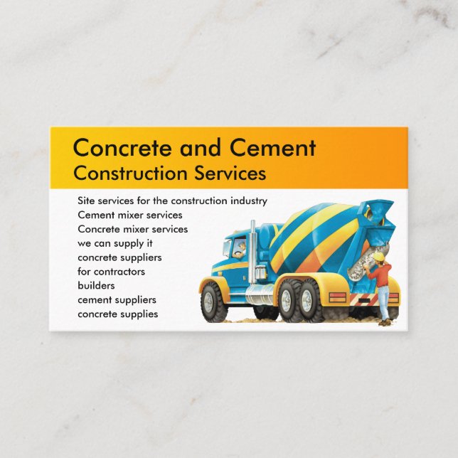 Kundenspezifische Beton-und Visitenkarte (Vorderseite)