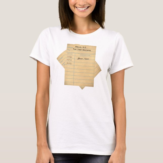 Kundenspezifische Bibliotheks-Buch-Karte T-Shirt (Vorderseite)