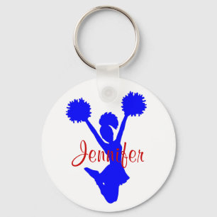 Kundenspezifische blaue Cheerleader-Schlüsselkett Schlüsselanhänger