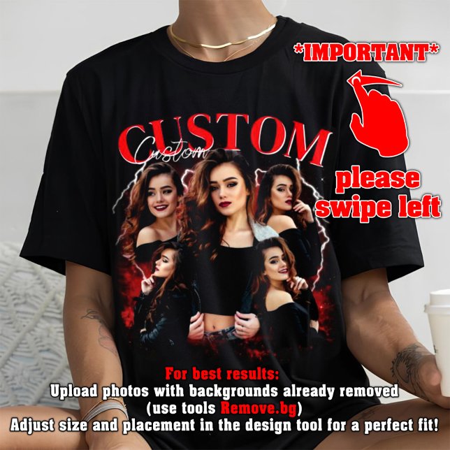 Kundenspezifische Bootleg-Idee T-Shirt (swipe left)