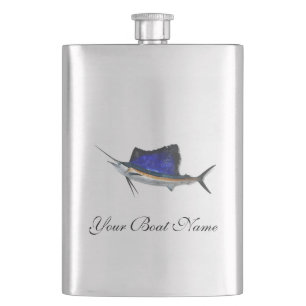 Kundenspezifische Boots-Namen-Segelfisch-Flasche Flachmann