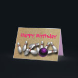 Kundenspezifische Bowling Grußkarten Postkarten<br><div class="desc">Glückliche Geburtstagskarten</div>