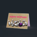 Kundenspezifische Bowling Grußkarten Postkarten<br><div class="desc">Glückliche Geburtstagskarten</div>