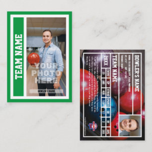 Kundenspezifische Bowling-Handelskarte (Kelly Gree Telefonnummerkarte