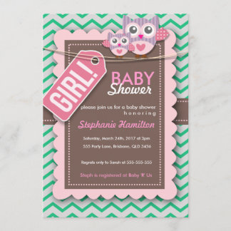 Kundenspezifische bunte Eulen-Babyparty laden ein Einladung