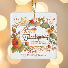 Kundenspezifische Business Happy Thanksgiving Fall Keramikornament