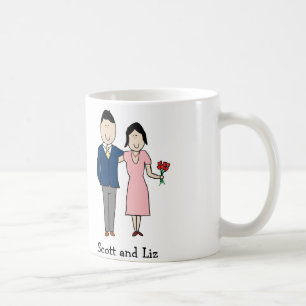 Kundenspezifische Cartoon-Tasse Annniversary Paare Tasse