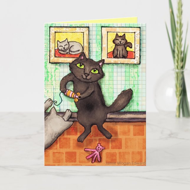 Kundenspezifische Cat Lover Freundschaft / Dankesc Dankeskarte (Vorderseite)