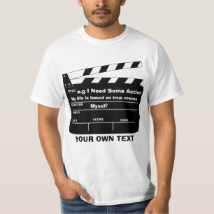 Kundenspezifische clapperboard Schablone T-Shirt