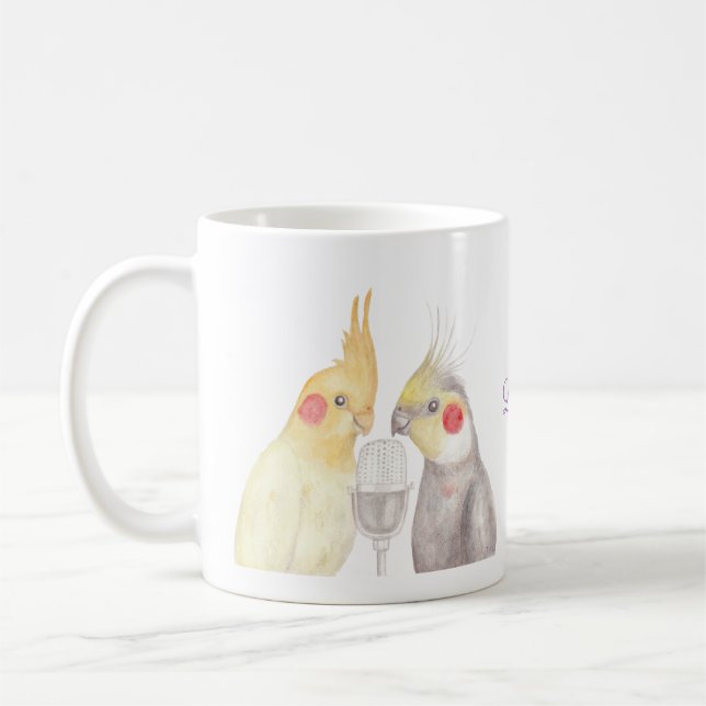 Kundenspezifische Cockatiel-Tassepersonalisierte Kaffeetasse (Links)