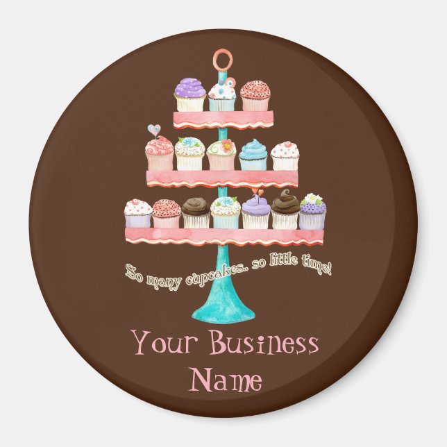 Kundenspezifische Cupcake Sweet Shoppe-Handelsmagn Magnet (Vorne)