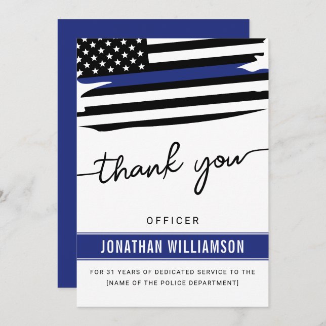 Kundenspezifische Dankeschön an den Polizeibeamten (Vorne/Hinten)