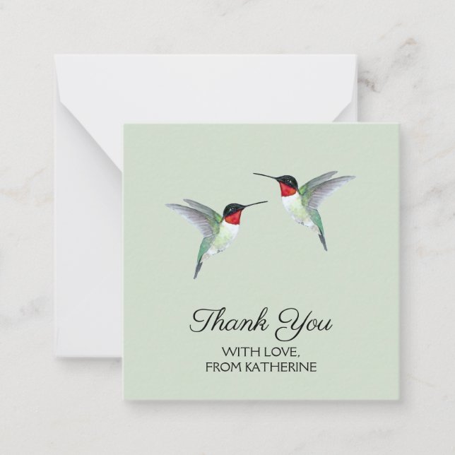 Kundenspezifische Dankeschön Hummingbird Note Card Mitteilungskarte (Vorderseite)