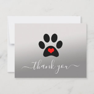 Kundenspezifische Dog Paw Pet Business Vielen Dank Postkarte