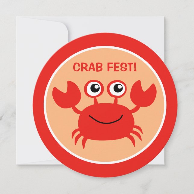 Kundenspezifische Einladungen für Happy Crab (Vorderseite)
