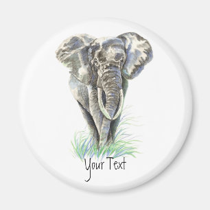 Kundenspezifische Elefant-Aquarell-Tier-Sammlung Magnet