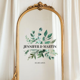 Kundenspezifische Eukalyptushochzeit Fensteraufkleber