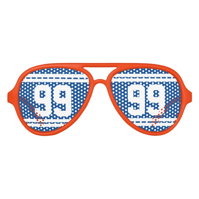 Kundenspezifische Fanfußballnummer lustig Partybrille (Vorderseite)