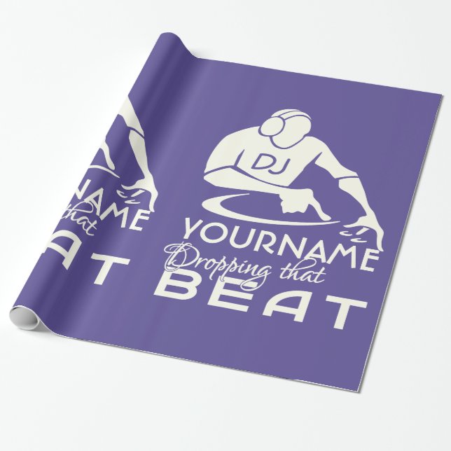 Kundenspezifische Farbe DJ u. Monogramm-Packpapier Geschenkpapier (Ungerollt)