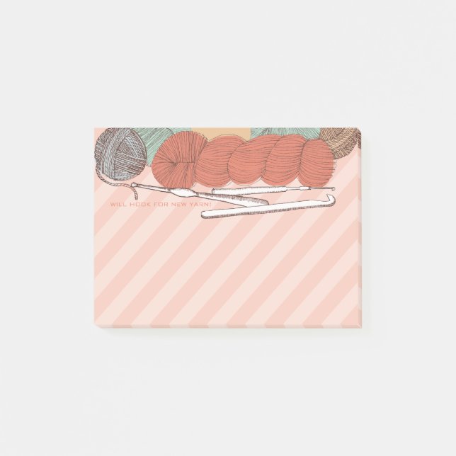kundenspezifische Farbgarnstrang-Häkelarbeithaken Post-it Klebezettel (Vorderseite)