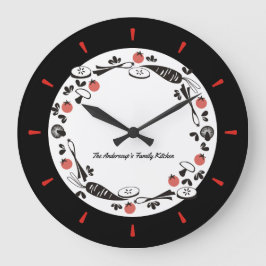 Kundenspezifische FarbRetro Gemüse-Küchenuhr Große Wanduhr