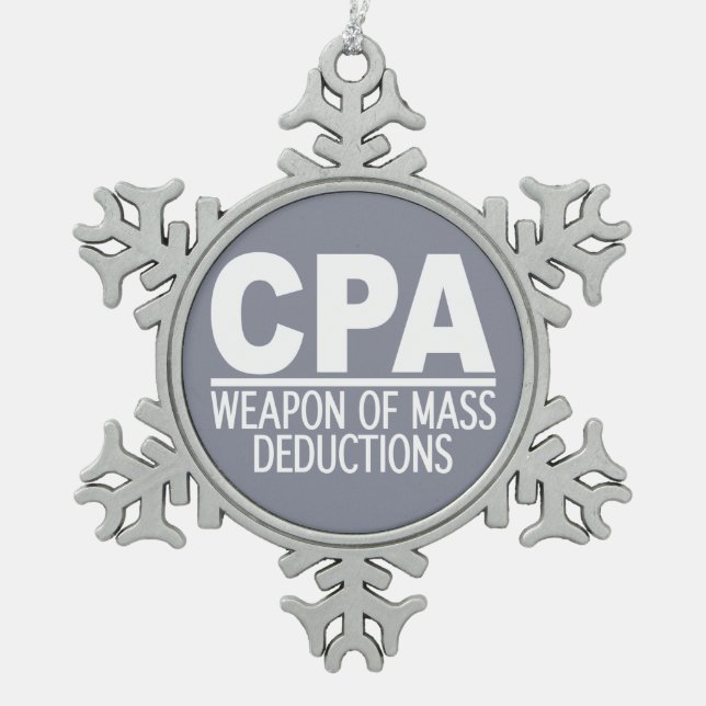 Kundenspezifische Farbverzierungen CPAs Schneeflocken Zinn-Ornament (Vorderseite)