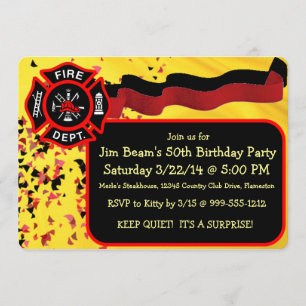 Kundenspezifische Feuerwehrmann-Geburtstags-Party Einladung