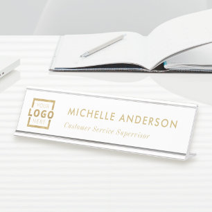 Kundenspezifische Firmenlogos Modern Boss Gold Schreibtischnamensplakette