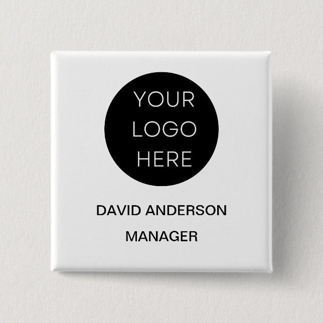 Kundenspezifische Firmenlogos - Modern weiß Button (Vorderseite)