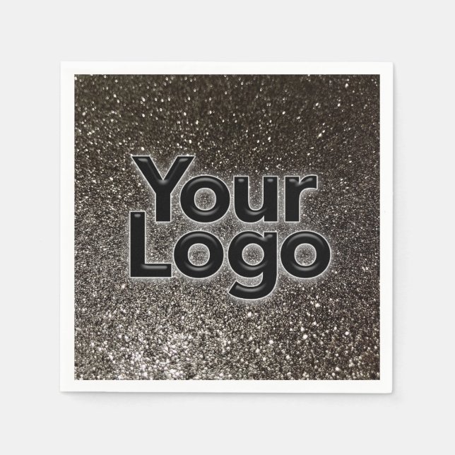 Kundenspezifische Firmenlogos Modernes Fun Glitzer Serviette (Vorderseite)