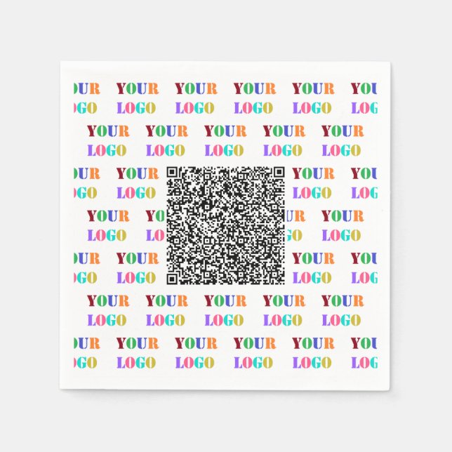 Kundenspezifische Firmenlogos und QR-Code Business Serviette (Vorderseite)
