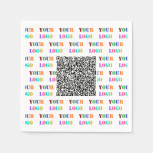 Kundenspezifische Firmenlogos und QR-Code Unterneh Serviette