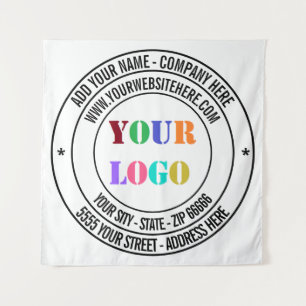 Kundenspezifische Firmenlogos und Werbebänder Wandteppich